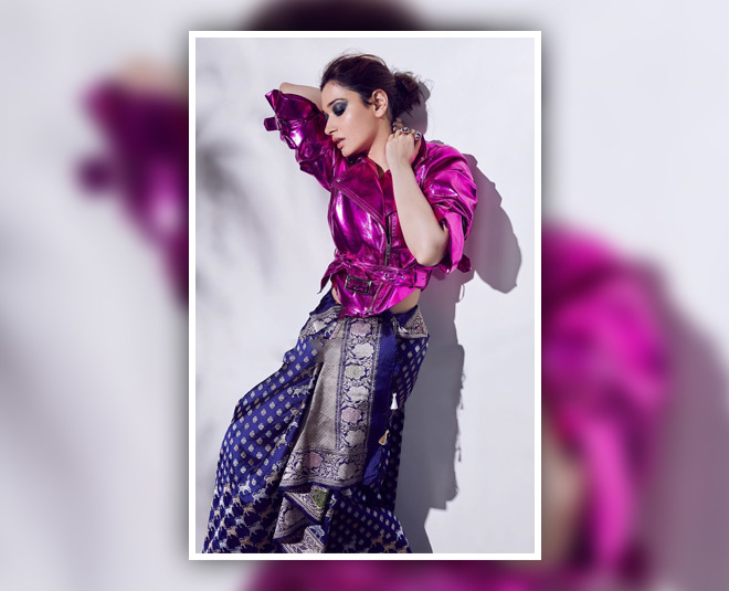 traditional saree with stylish twist tamanna bhatia inside 