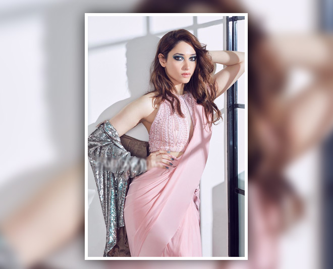 traditional saree with stylish twist tamanna bhatia inside 