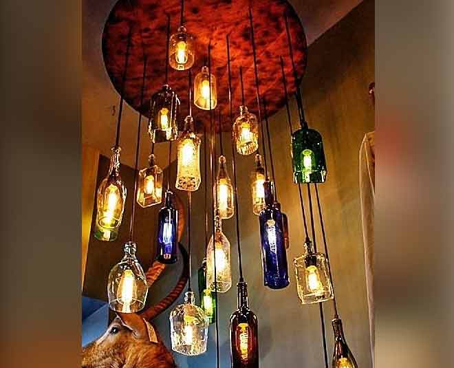 Glass Bottle Chandelier