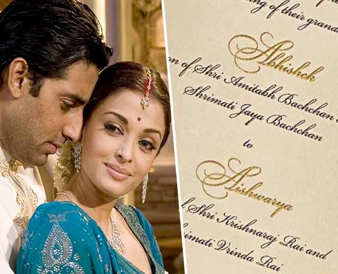 abhishek bachchan aishwarya rai wedding card photos new