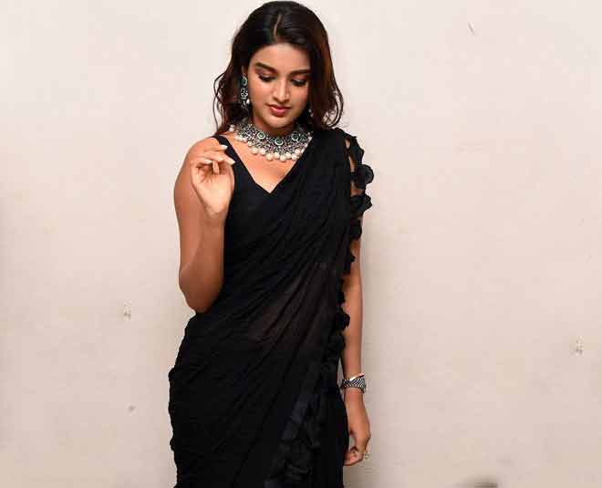 black color saree inside