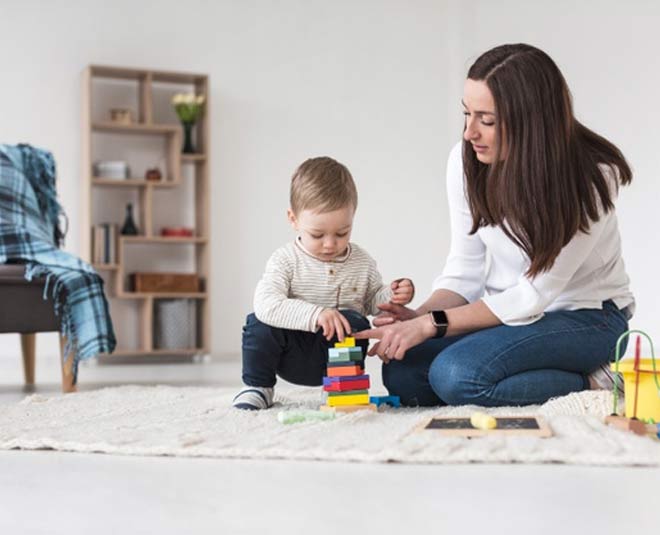 child with mother inside 