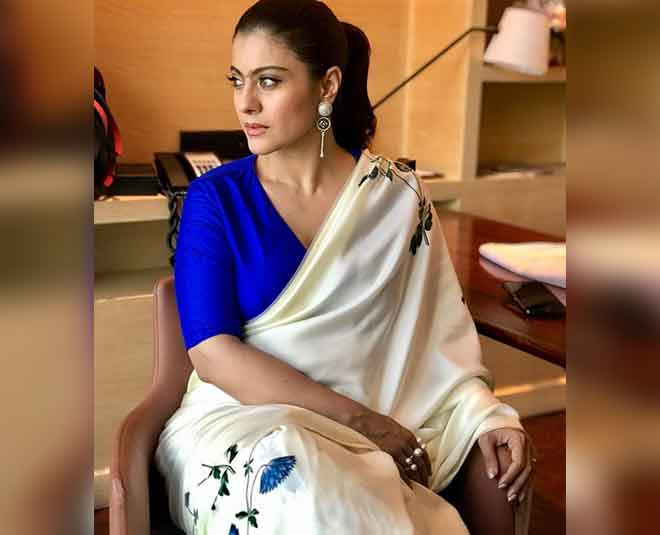 kajol white saree