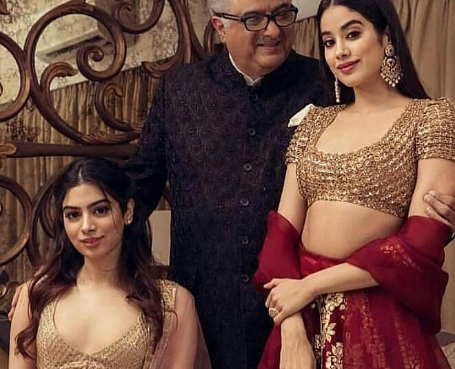 khushi kapoor janhvi kapoor with boney kapoor