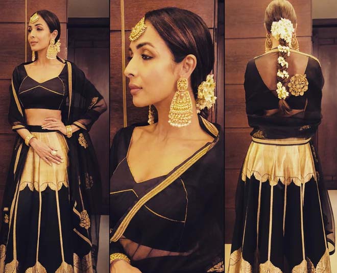 malaika arora in black five