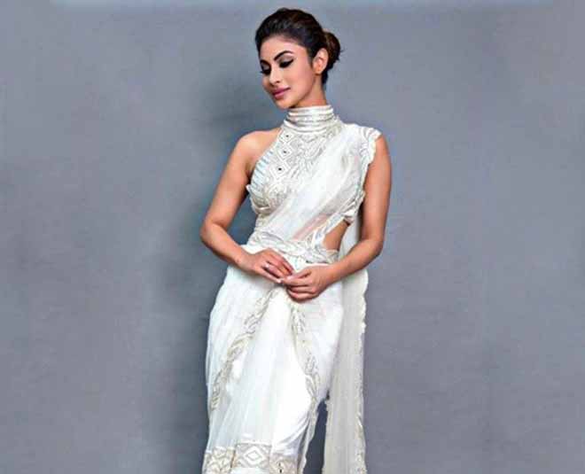 mouni roy white saree