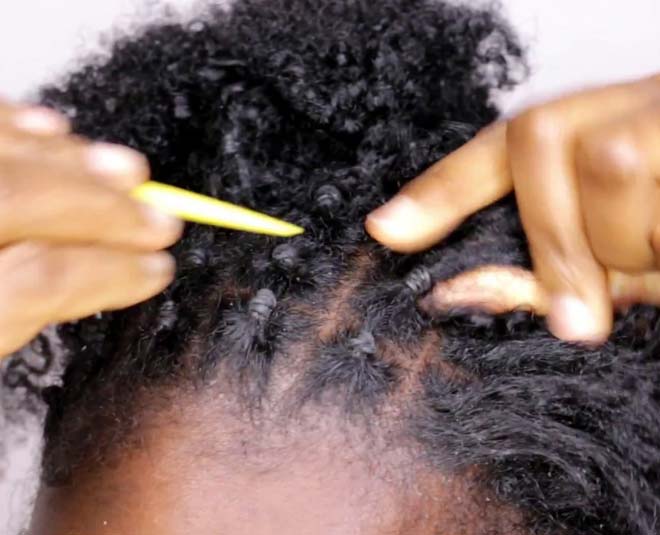 remove rubber band in curly hair inside 