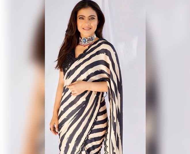 striped saree