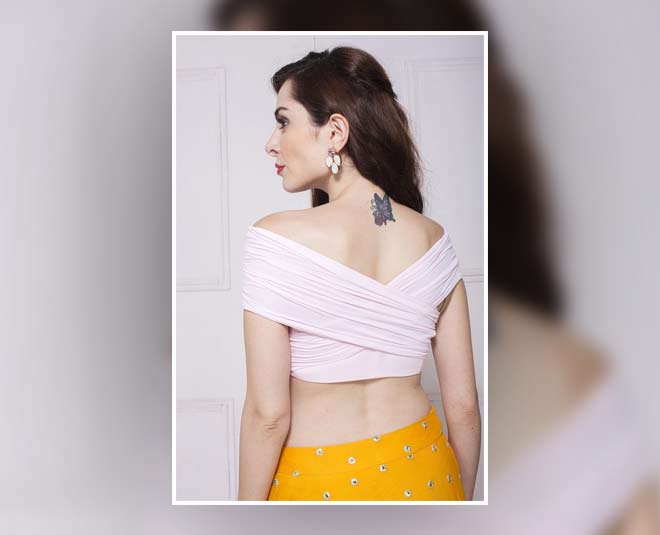 Saree off shoulder discount blouse