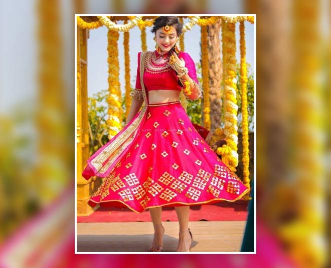 Buy Red faux georgette wedding designer lehenga choli at fealdeal.com