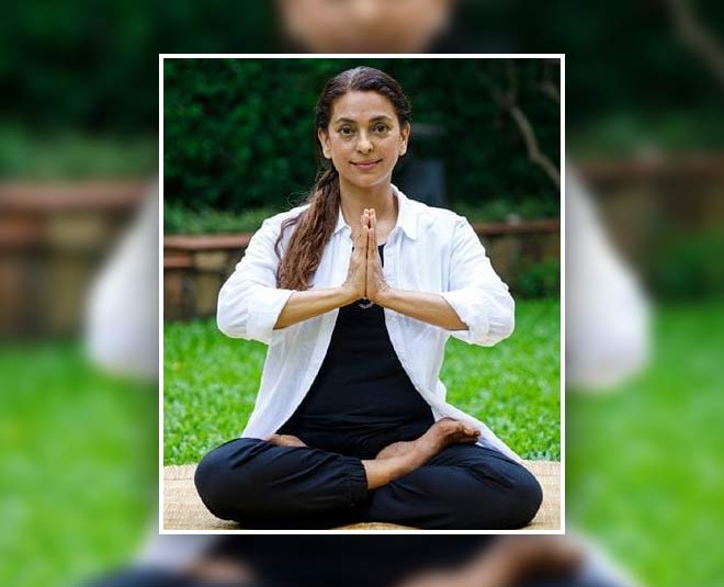 juhi chawla yoga pose