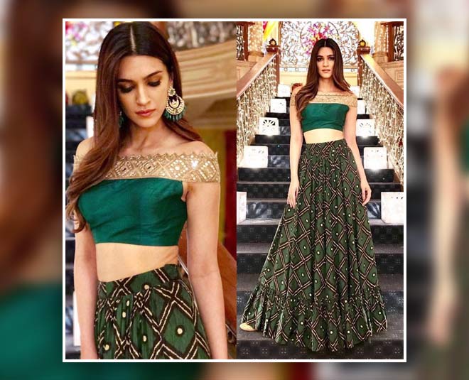 celebrities in green lehenga