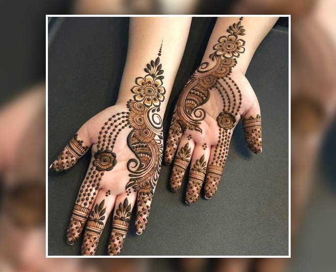 See Latest Karwa Chauth Designs Of Double Bel Mehndi For Hand