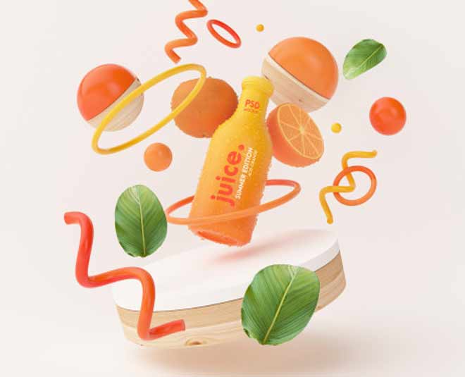 डिब्बाबंद ताजे फलों का जूस packed juice inside
