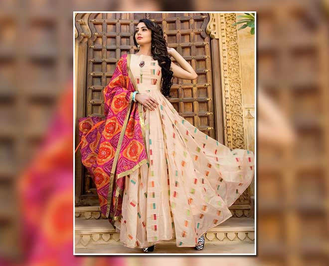 Georgette Plastic Mirror work long dress-Glamorous & Eye-Catching Choice  for Any Occasion-Ekanta – ekantastudio