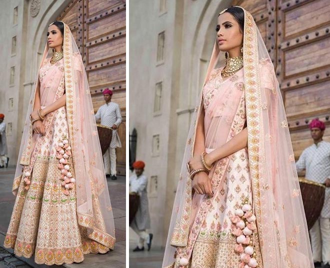 Buy Lehenga Choli Online - Punch Pink Silk Bridal Lehenga Choli With Heavy  Thread Embroidery And Stone Work