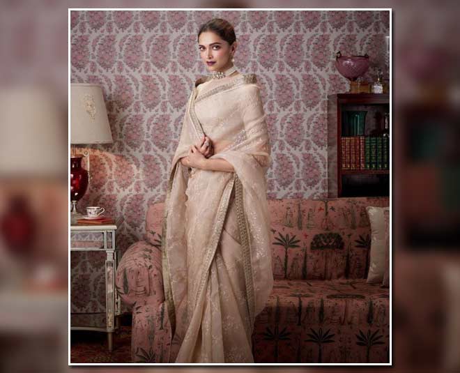 deepika padukone latest light weight saree