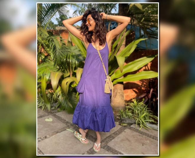 inside  blue midi dress