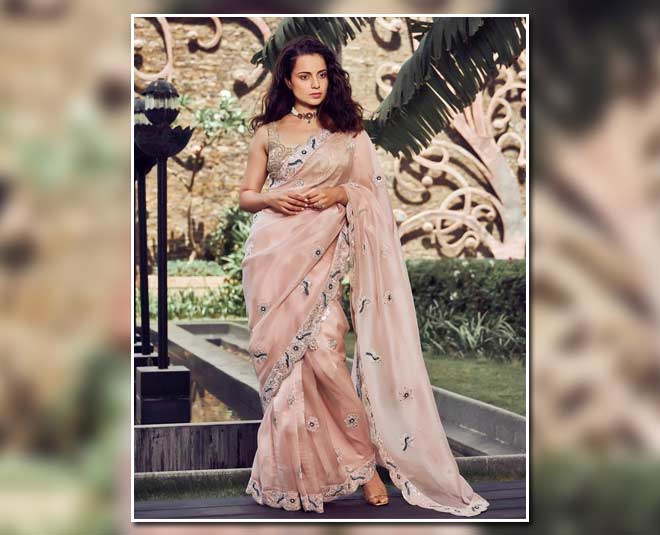 kangana inspired latest light weight saree