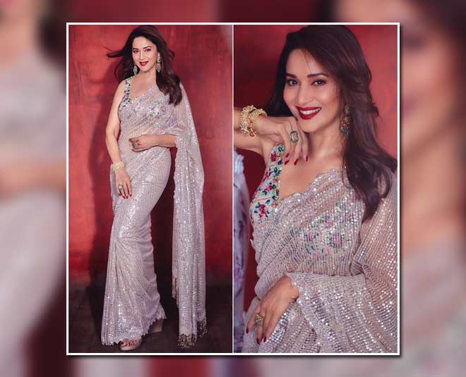 सीक्वेन साड़ी madhuri dixit sequence saree latest look