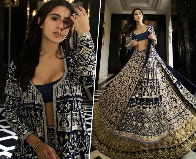 sara ali khan bridal blue lehenga
