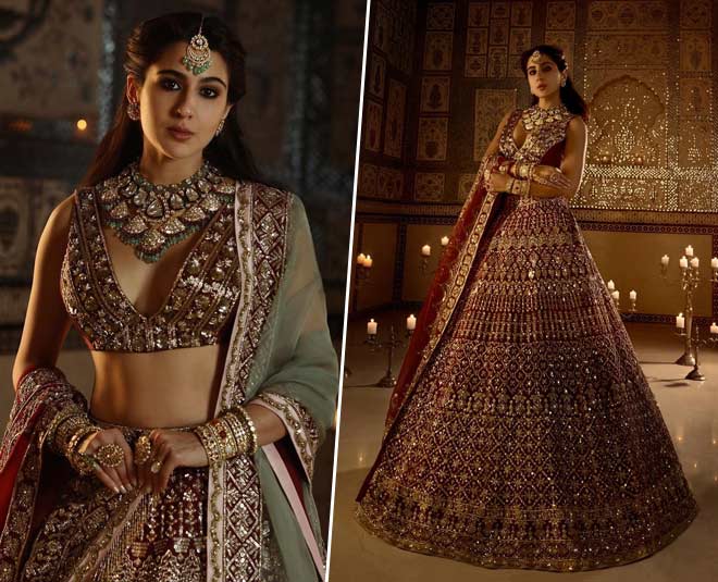 sara ali khan heavy lehenga