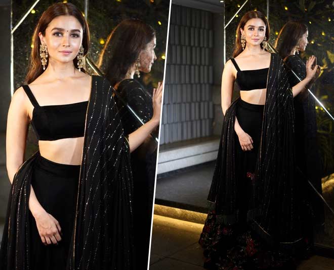 alia bhatt in black lehnega