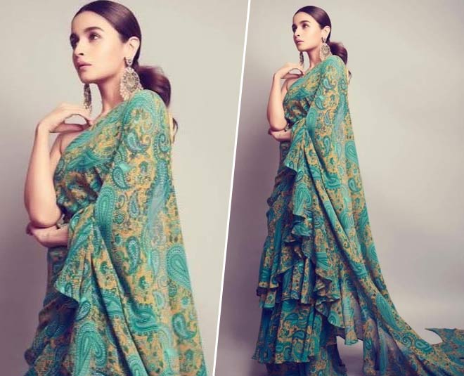 alia bollywood ruffle saree