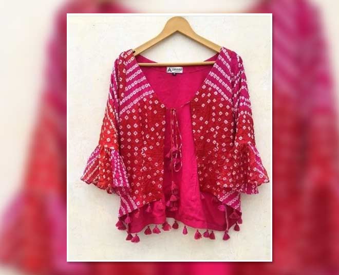 bandhani  saree  jacket