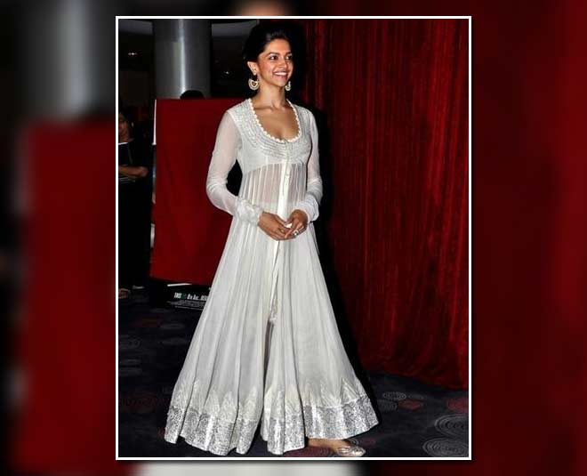 White simple anarkali on sale suit