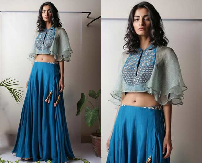 Ethnic skirts with hot sale crop top