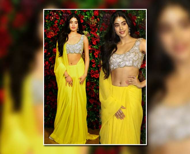 Janhvi Kapoor jahnvi bollywood yellow saree