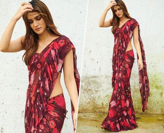 kriti bollywood ruffle saree
