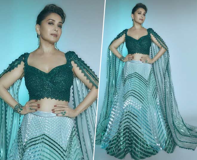 madhuri dixit emrald green look