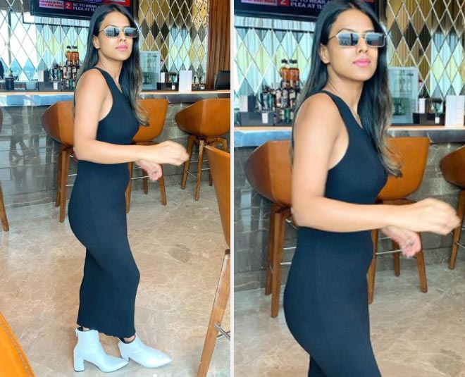 nia sharma all black look