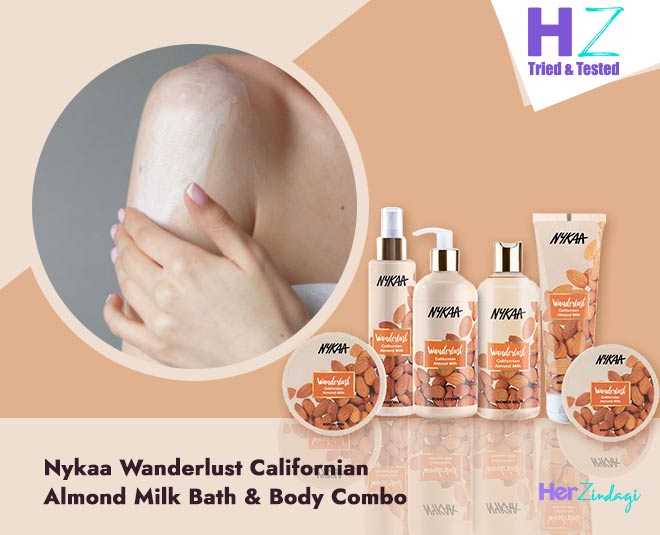 Hz Tried &amp; Tested: Nykaa Wanderlust Californian Almond Milk Bath &amp; Body  Combo, Detailed Review