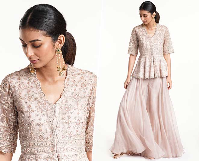 sharara with peplum top