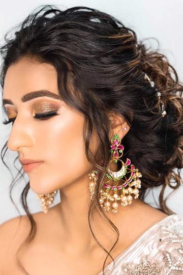 It's My Wedding - Hair style for the Colombian beauty on her sangeet  program... Hair Style... Open hair Style... Hair Accessories... Sangeet  makeover... Make Up... Draping... Makeover... Destination Wedding... Goa...  India... Celebrations...
