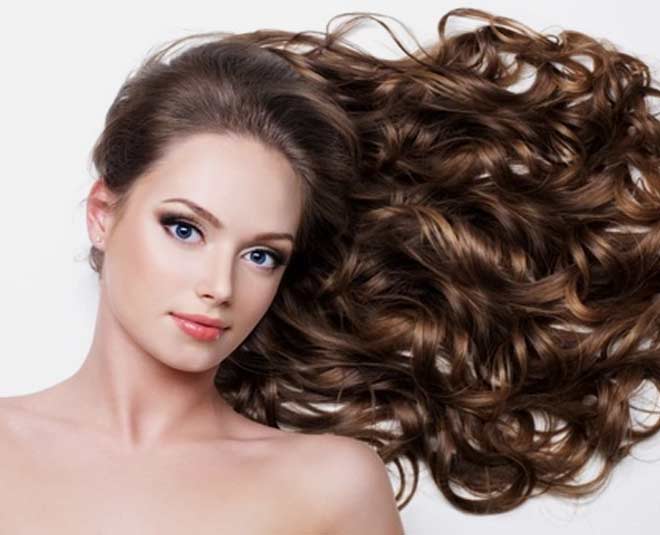 beautiful woman with long beauty hairs inside 