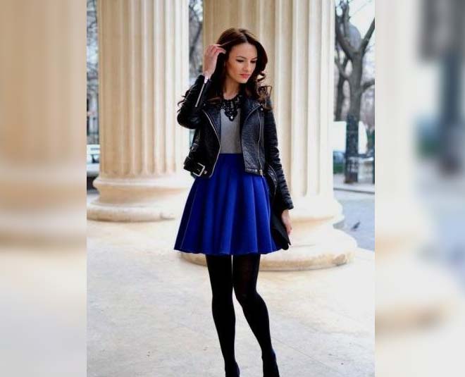 black skater skirt outfit ideas