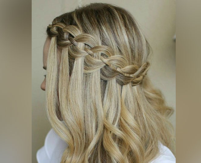 braided waterfall hairstyle for thin hair