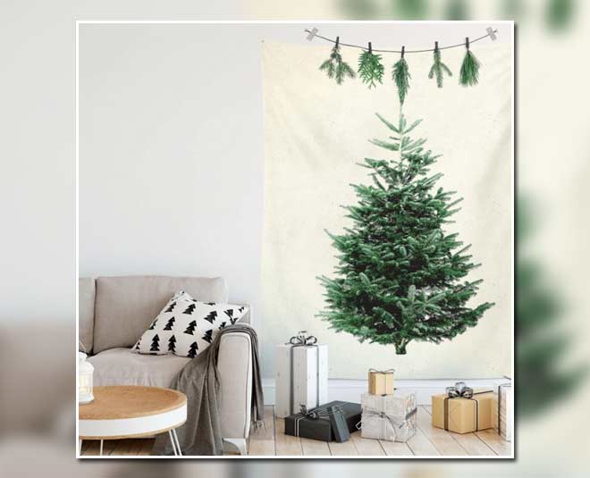 christmas tree wall fabric