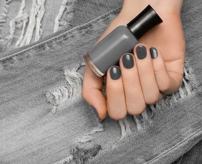 ग्रे नेल पेंट शेड grey nail paint