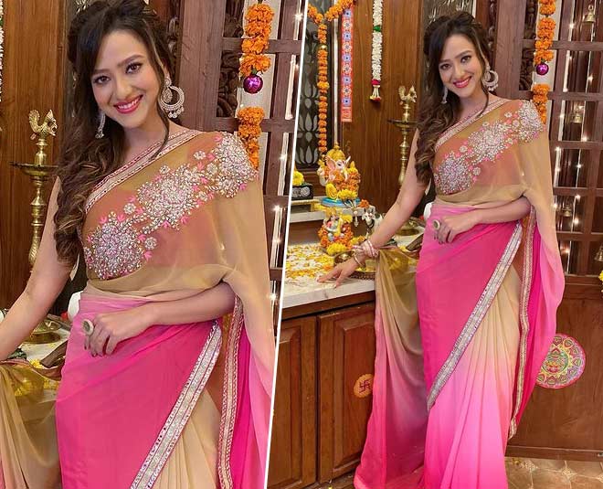 स्टाइलिश साड़ी पल्लू ड्रेपिंग madalsa chakraborty fashion