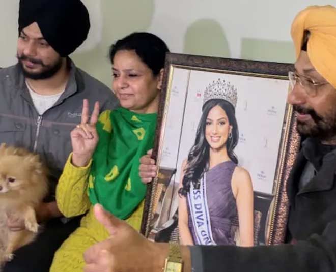 miss universe harnaaz sandhu family tree inside  ()