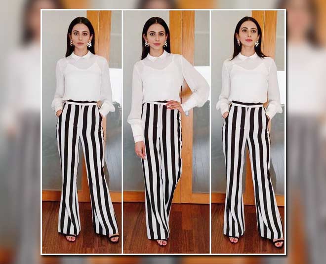 monochrome stripes suit
