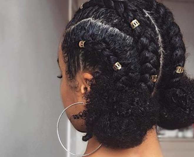 space bun fulani hairstyle