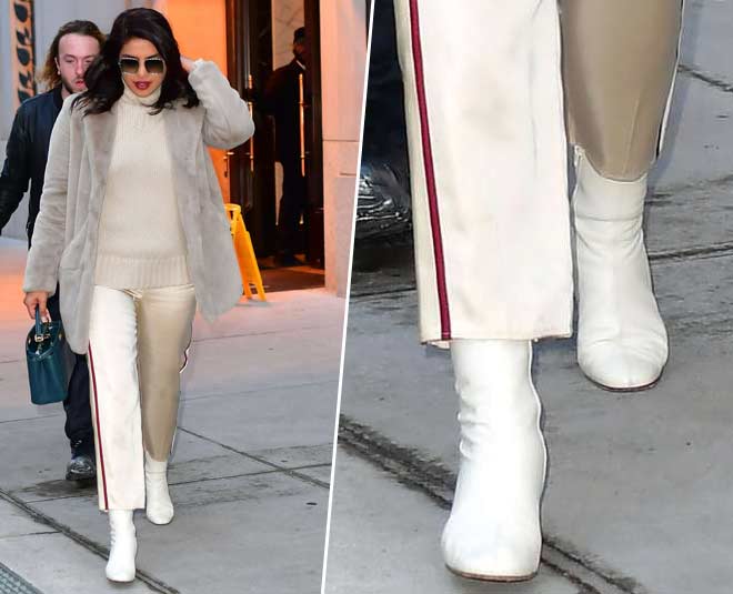 white boots with long coat