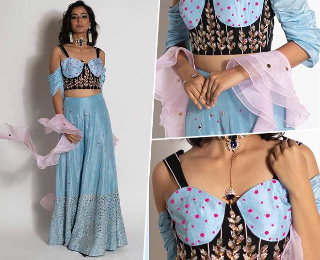 anaita shah powder blue corset style blouse