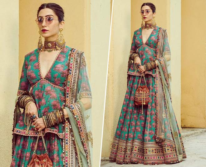 green lehenga look inside 